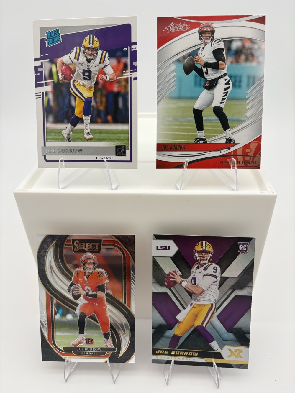 Joe Burrow 4-Card Lot 🔥 Color Match Rookies & Panini Select/Absolute 🔥